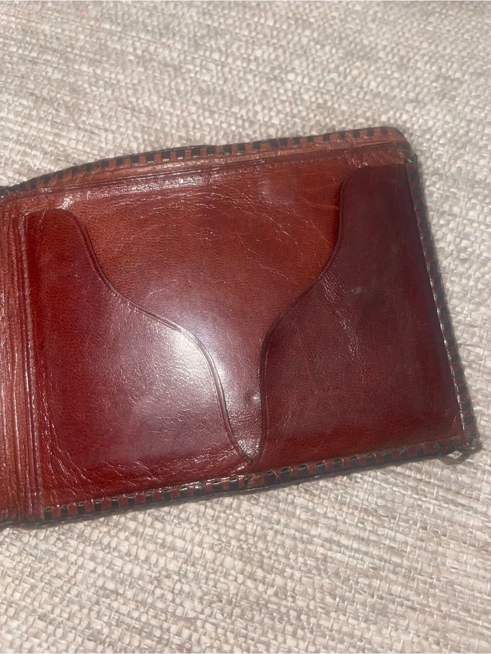 Vintage Tooled Leather Wallet with Native American Design Retro Rustic Farm
